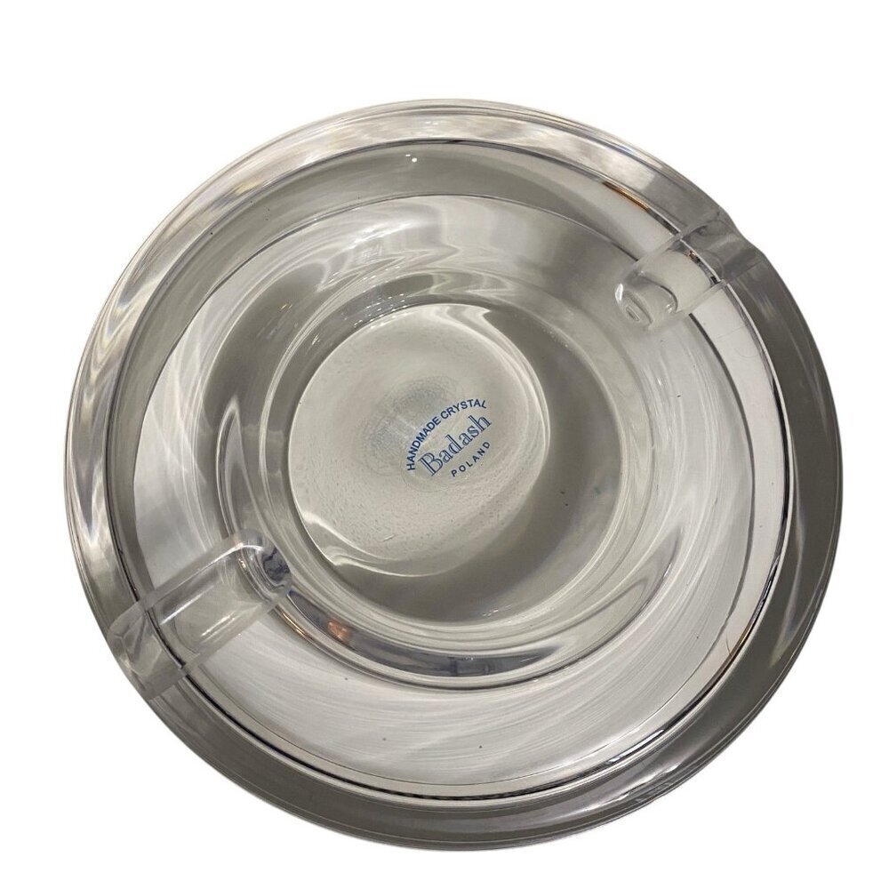Badash Handmade Poland Crystal Ashtray 2 Rests NEW 7" x 2" Classic Stylish Decor
